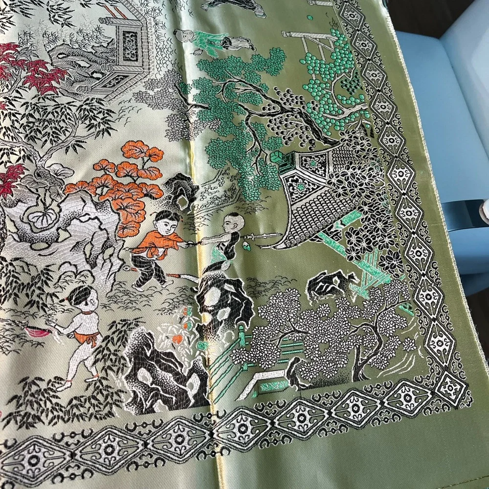 SALE! Chinese Colorful Silk Brocade Tapestry with Children Playing“Hangzhou”